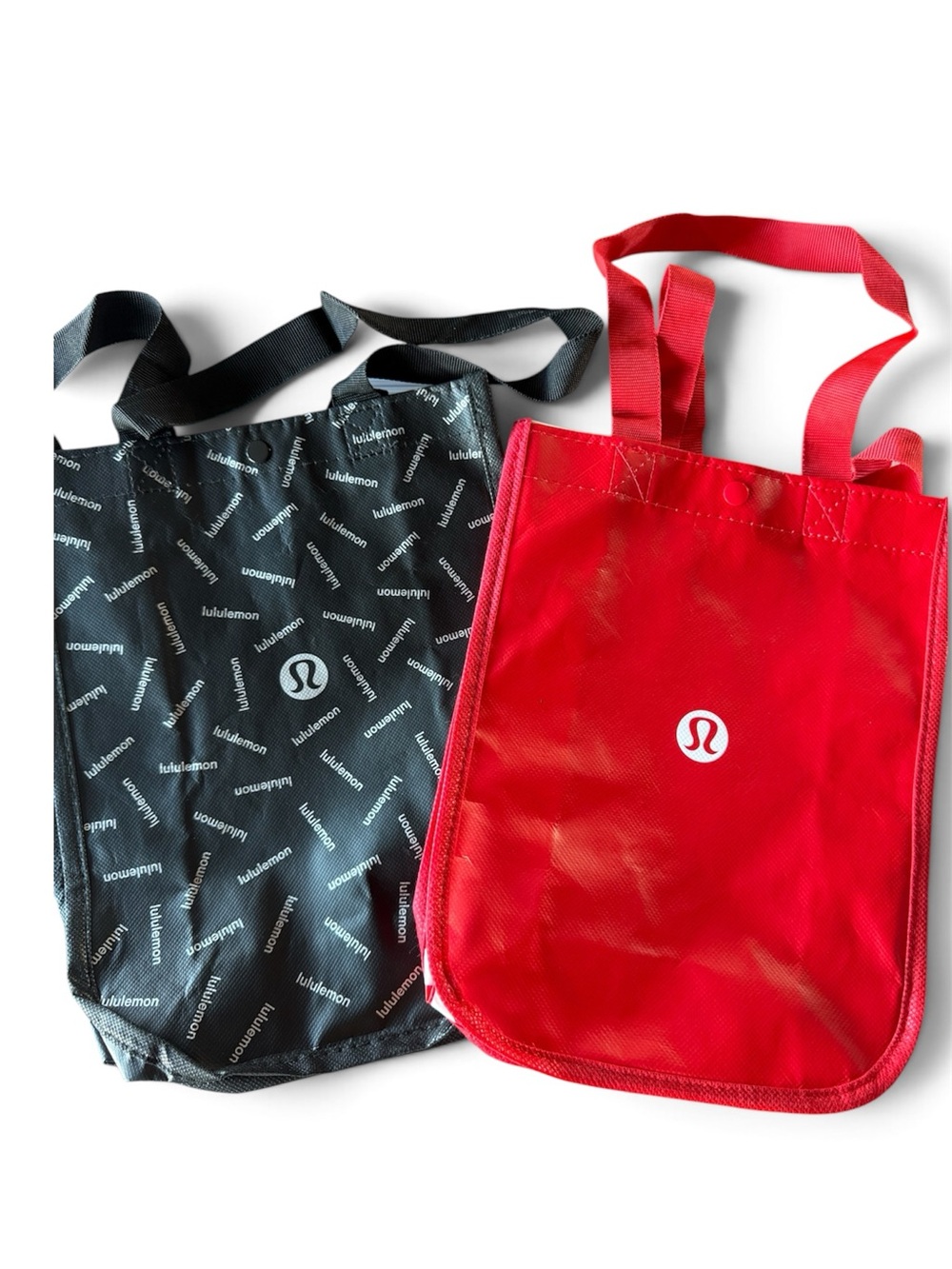 lululemon athletica Small Black and Red Dual Reusable Bags Set of 2
